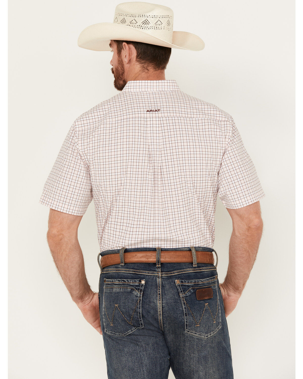 Image #4 - Ariat Men's Anson Plaid Print Classic Fit Short Sleeve Button-Down Western Shirt, , hi-res