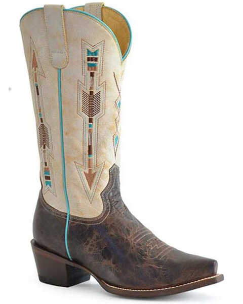 Roper Women's Arrows Western Boots - Snip Toe, Tan, hi-res