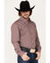 Image #2 - Cinch Men's Modern Fit Geo Print Button-Down Western Shirt, Burgundy, hi-res