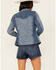 Image #4 - Shyanne Women's Oasis Medium Wash Denim Blocked Comfort Stretch Blazer , Medium Wash, hi-res