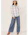 Image #2 - Flag & Anthem Women's Desert Son Long Sleeve Plaid Shirt, Blue/white, hi-res