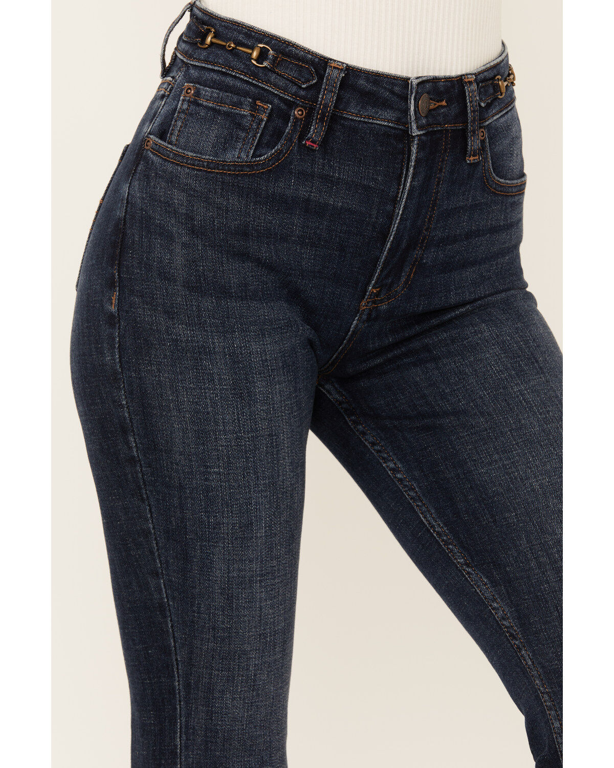 Image #2 - Idyllwind Women's Hermosa Dark Wash High Rise Bootcut Horsebit Comfort Stretch Denim Jeans, Dark Wash, hi-res