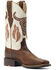 Ariat Women's Round Up StretchFit Western Boots - Broad Square Toe, Brown, hi-res