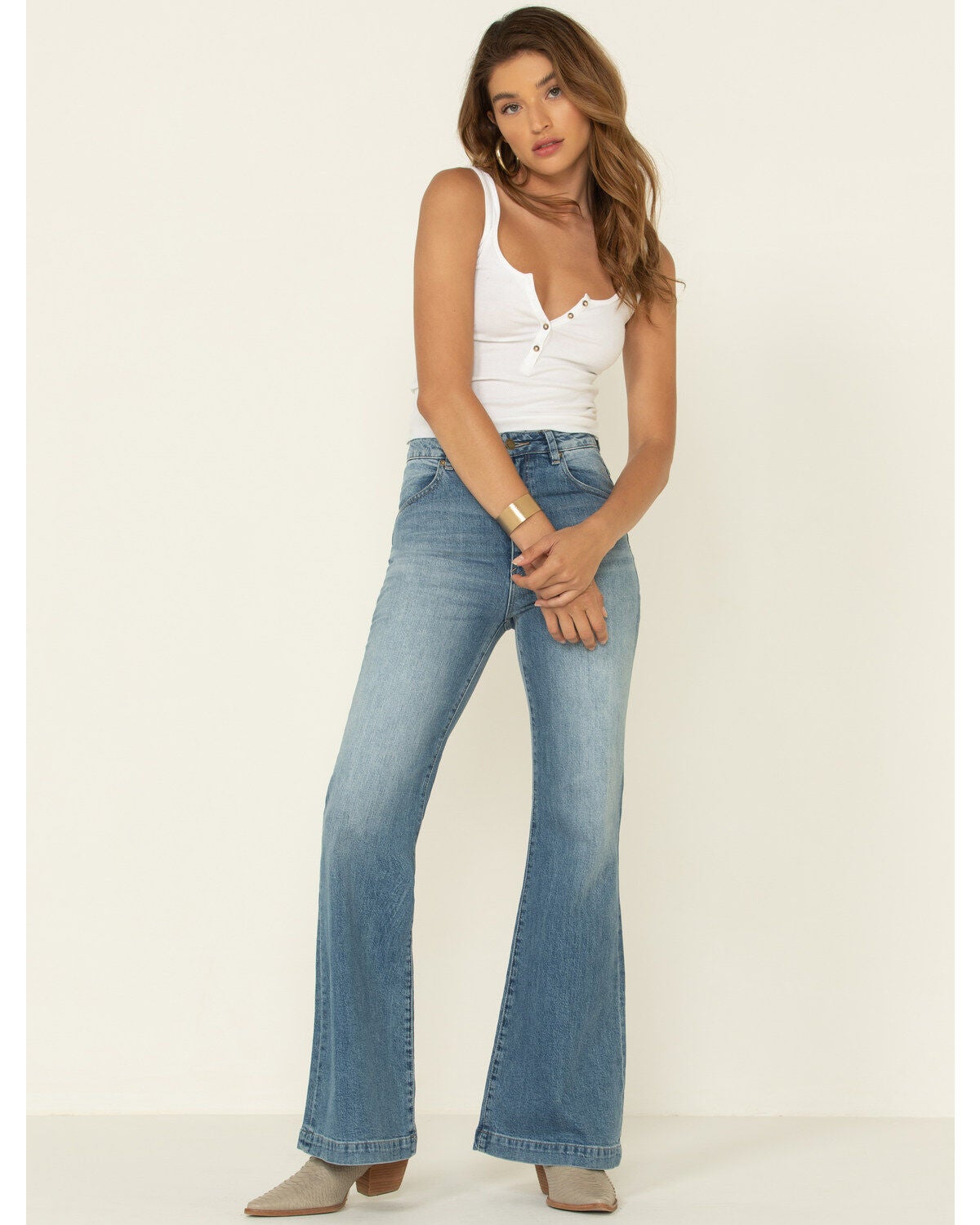 Rolla's Women's Medium East Coast Flare Jeans, Blue, hi-res