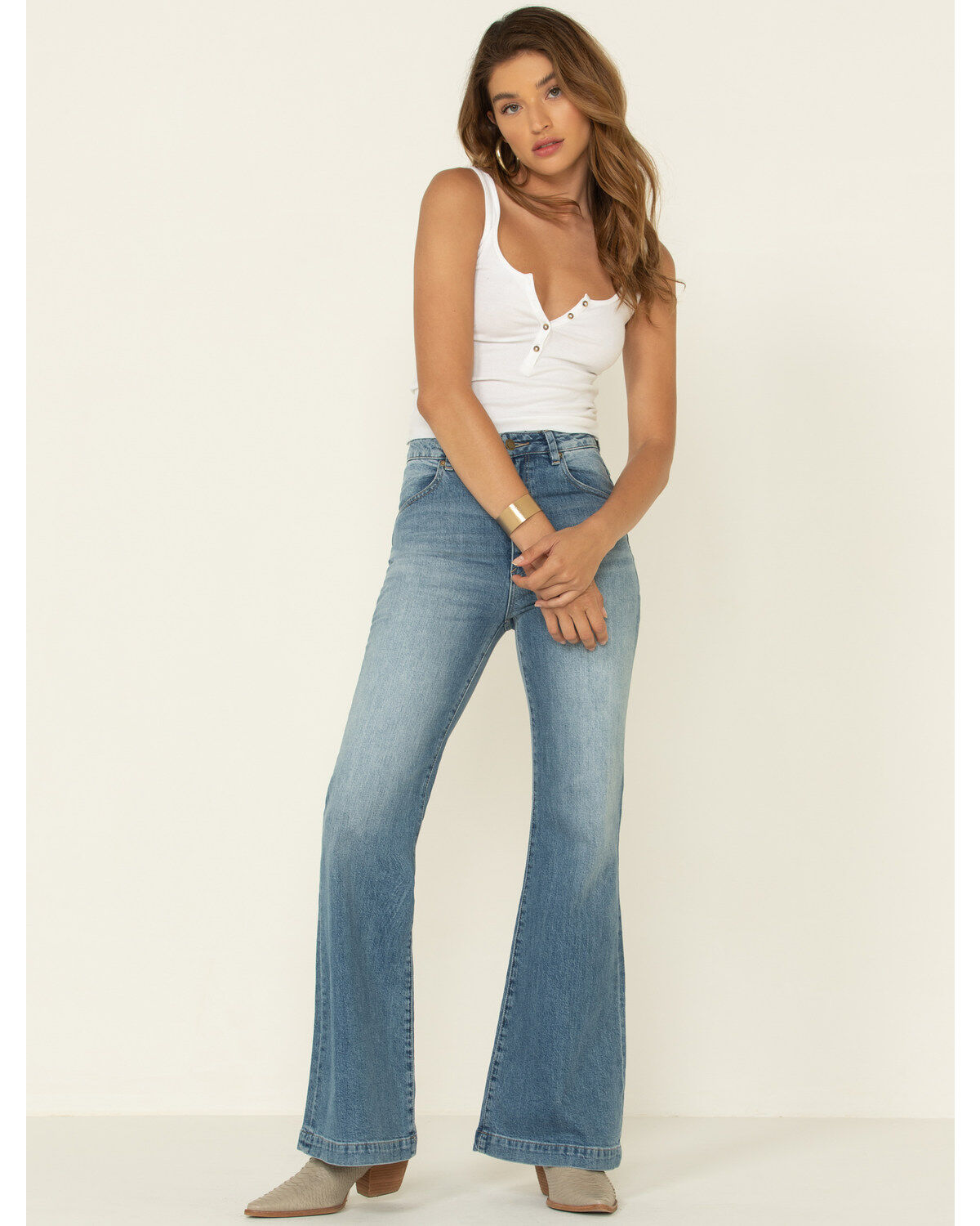 Image #1 - Rolla's Women's Medium East Coast Flare Jeans, Blue, hi-res