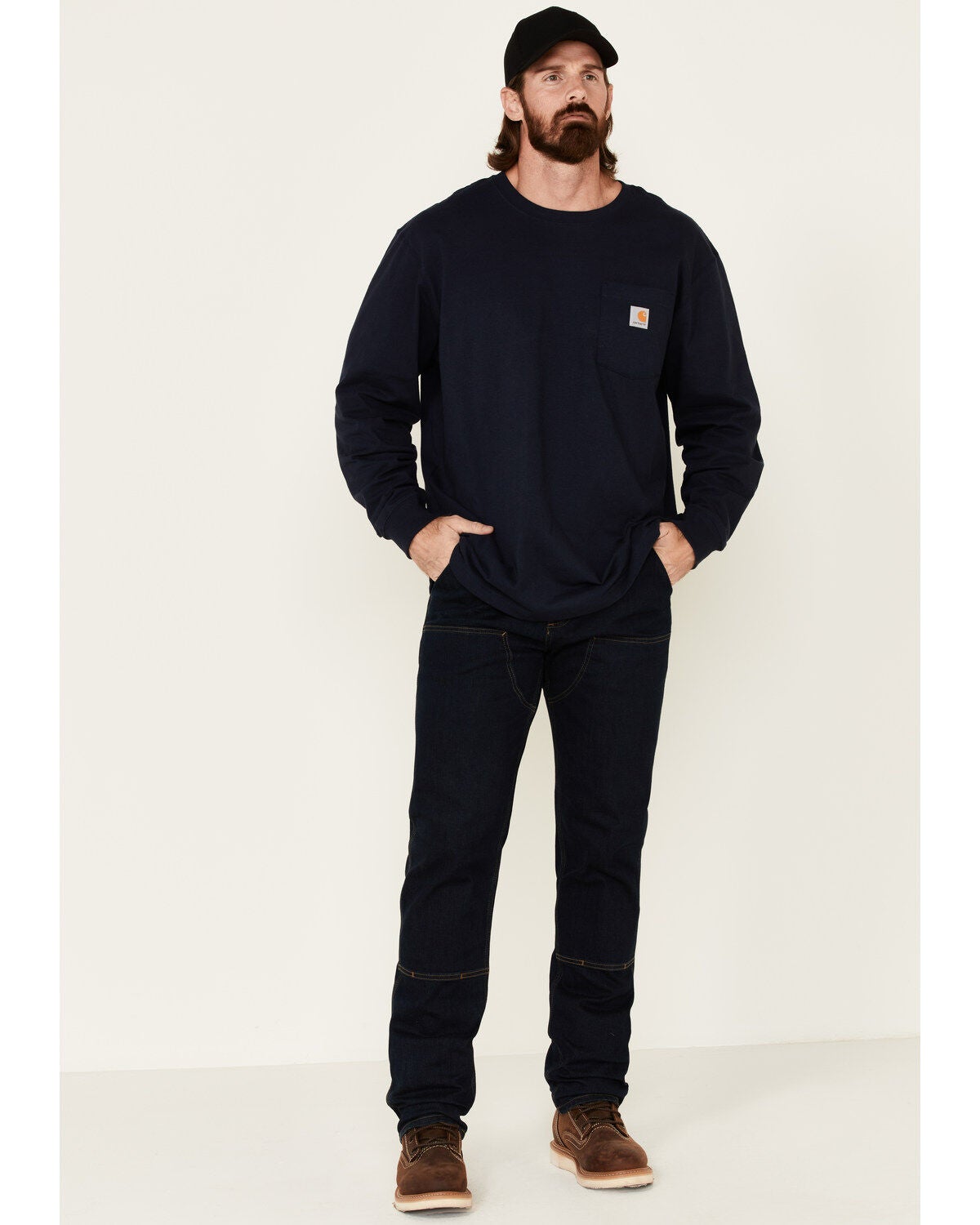 Carhartt Men's Rugged Flex&reg; Relaxed Double Front Work Jeans, Indigo, hi-res