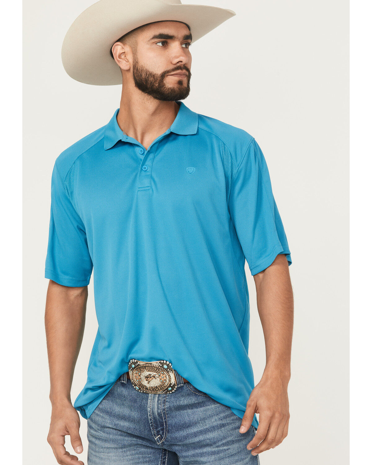 Ariat Men´s AC Solid Short Sleeve Button-Down Polo Shirt -Big