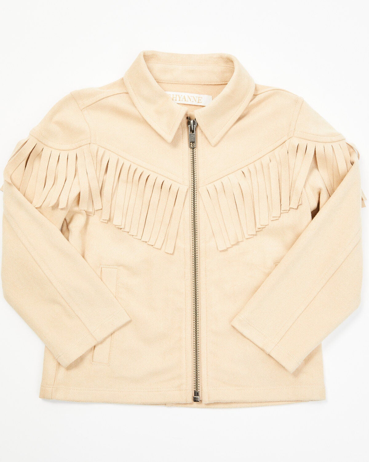 Shyanne Toddler Girls' Juniper Faux Suede Fringe Jacket, Tan, hi-res
