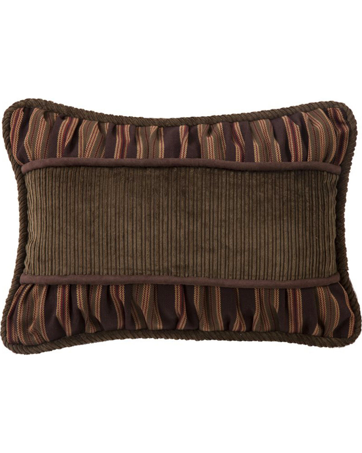 Image #1 - HiEnd Accents Corduroy Pillow with Ruching, Multi, hi-res