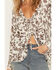 Image #2 - Rosabelle Honey Women's Western Print Ruffle Tie-Front Blouse, Cream, hi-res