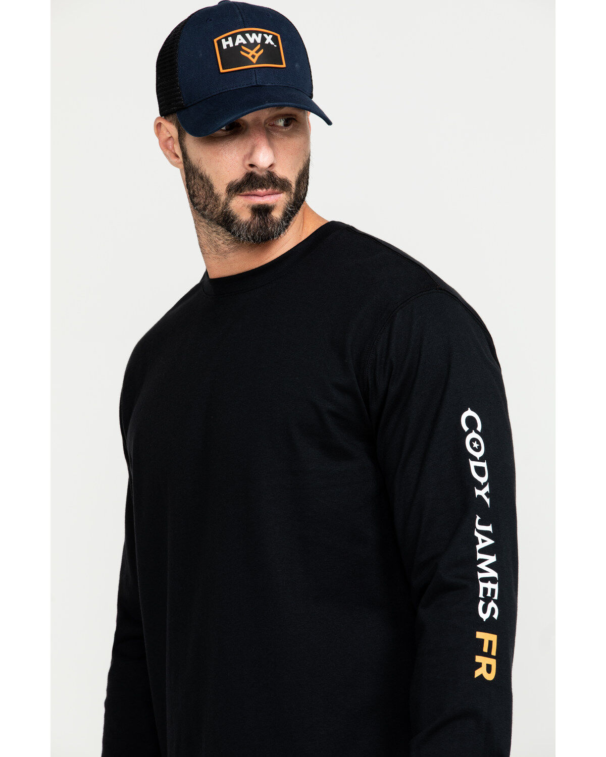Image #5 - Cody James Men's FR Logo Long Sleeve Work Shirt - Tall, Black, hi-res