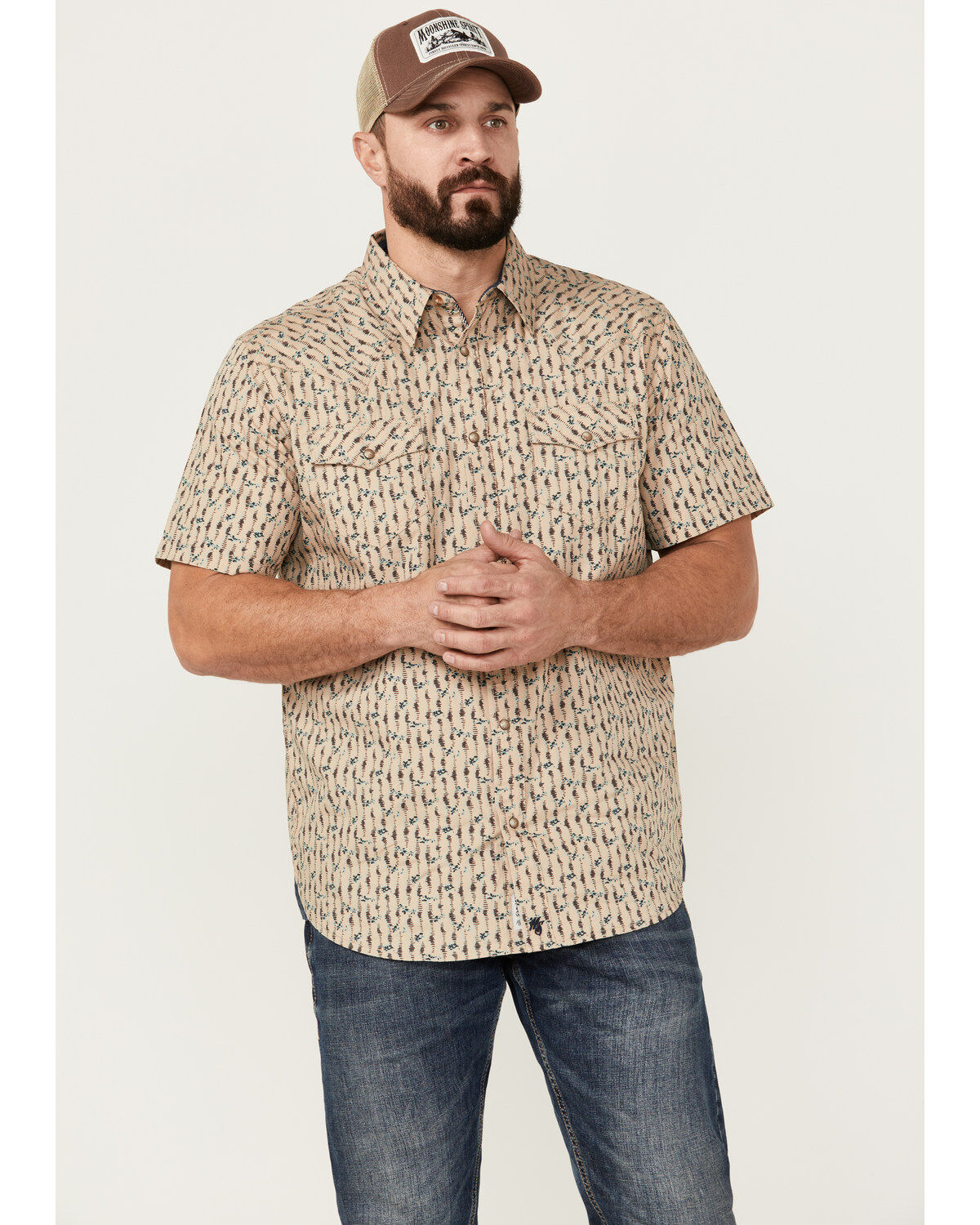 Moonshine Spirit Men´s Vinyl Printed Short Sleeve Snap WesternShirt