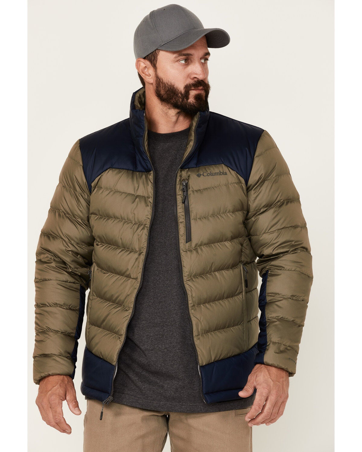 Columbia Men's Autumn Park Zip-Front Down Jacket, Olive, hi-res