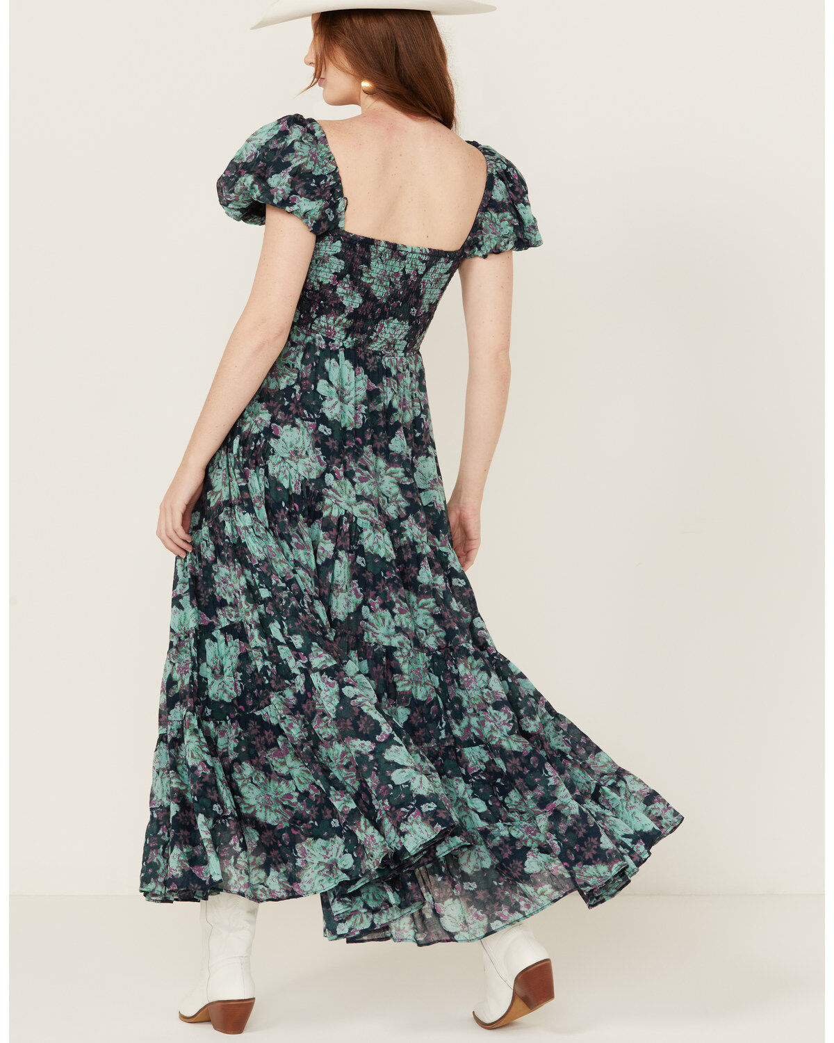 Image #4 - Free People Women's Sundrenched Floral Short Sleeve Maxi Dress, , hi-res