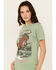 Image #2 - Youth In Revolt Women's Adventure Horse Short Sleeve Graphic Tee , Sage, hi-res