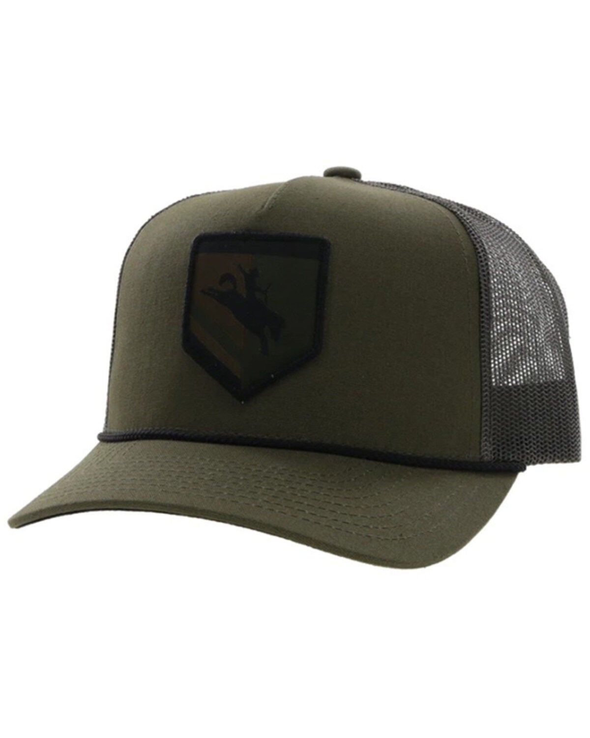 Image #1 - Hooey Men's Tibbs Roughy Patch Trucker Cap, Olive, hi-res
