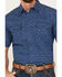 Cody James Men's El Paso Geo Print Short Sleeve Snap Western Shirt, Navy, hi-res
