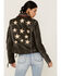 Mauritius Women's Christy Scatter Star Leather Jacket , Olive, hi-res