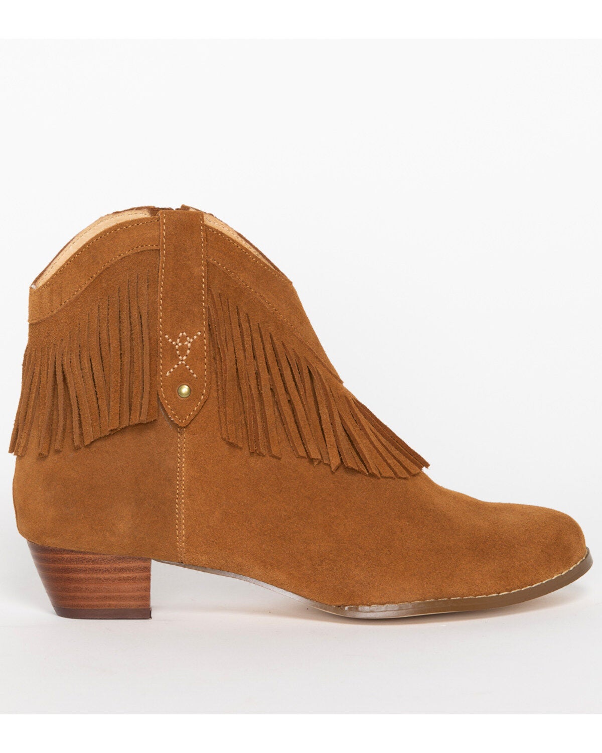 Image #7 - Shyanne Women's Fringe Suede Booties - Round Toe, , hi-res