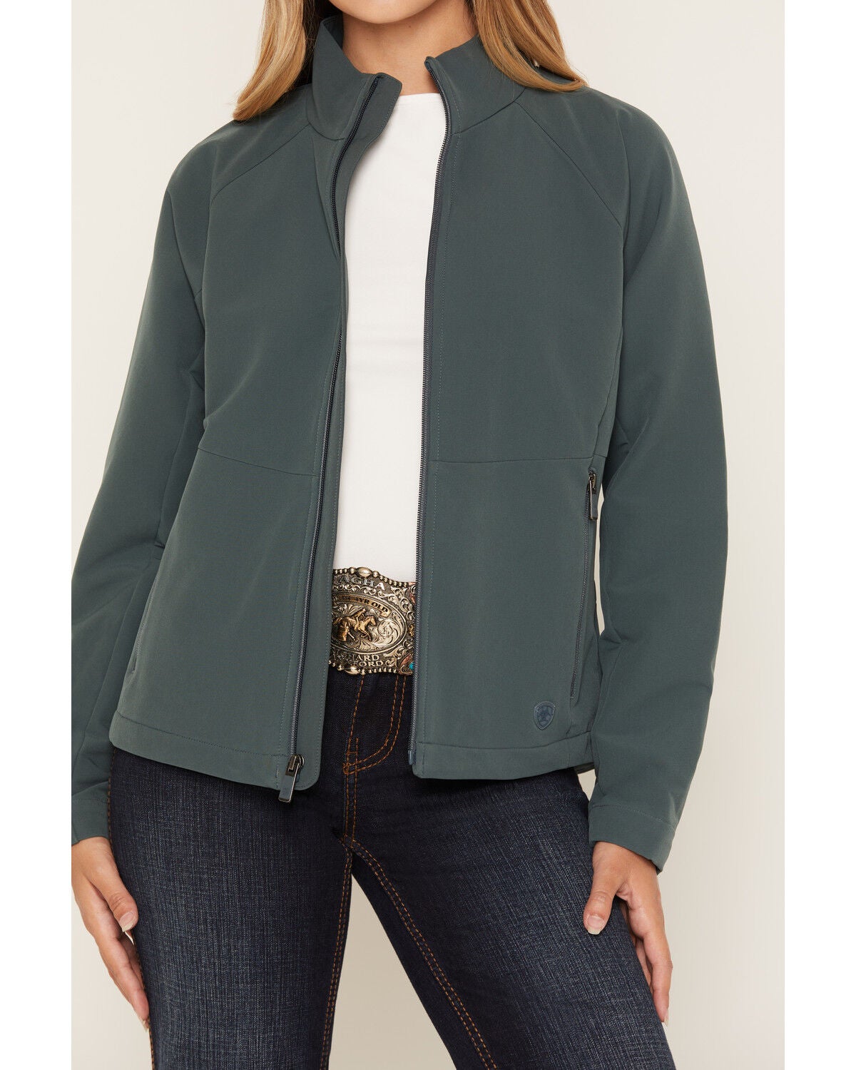 Image #3 - Ariat Women's Atlas Concealed Carry Softshell Jacket, Dark Blue, hi-res
