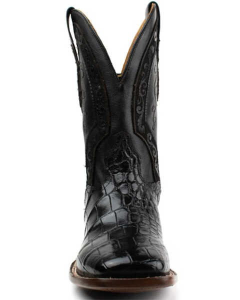 El Dorado Men's American Alligator Exotic Western Boots - Broad Square Toe, Chocolate, hi-res