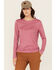 Image #1 - Carhartt Women's Force® Sun Defender Lightweight Long Sleeve Graphic Work T-Shirt, Dark Pink, hi-res