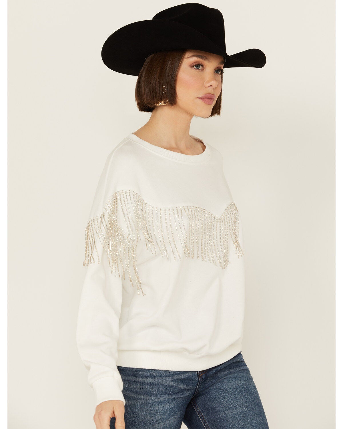 Image #2 - Blue B Women's Rhinestone Fringe Sweatshirt, , hi-res