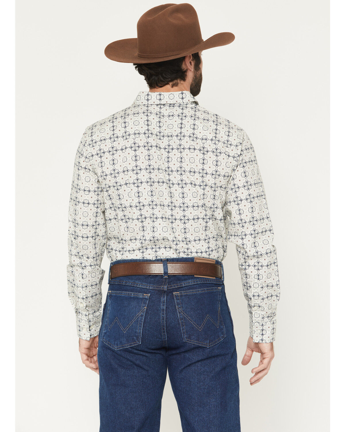 Image #4 - Gibson Trading Co Men's Initiate Medallion Print Long Sleeve Button-Down Western Shirt, White, hi-res