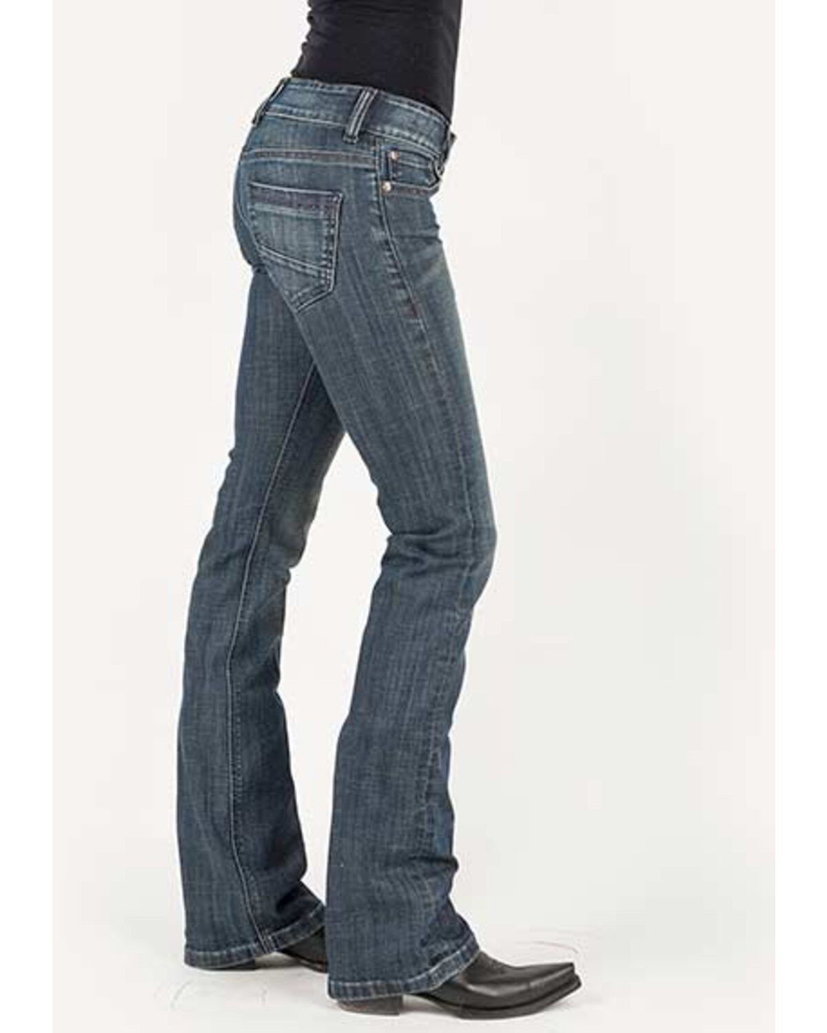 Image #3 - Stetson Women's 818 Medium Hollywood Deco Bootcut Jeans, , hi-res