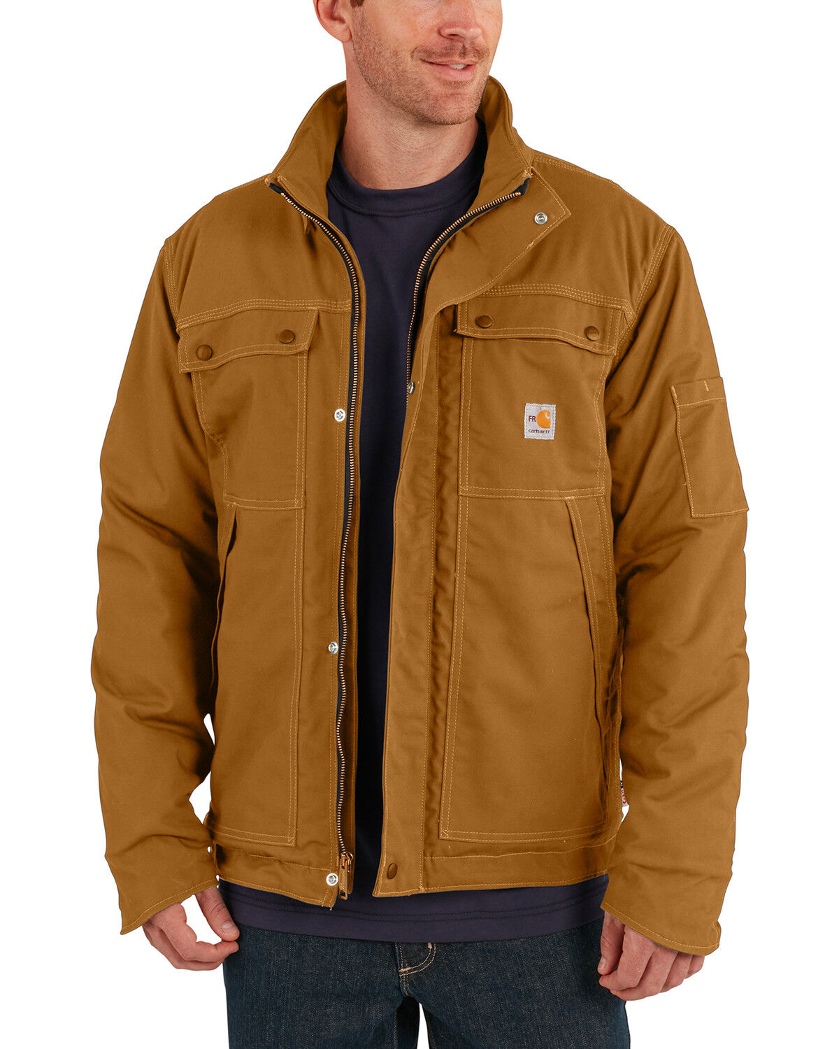 Image #2 - Carhartt Men's FR Full Swing Quick Duck Work Coat, Brown, hi-res