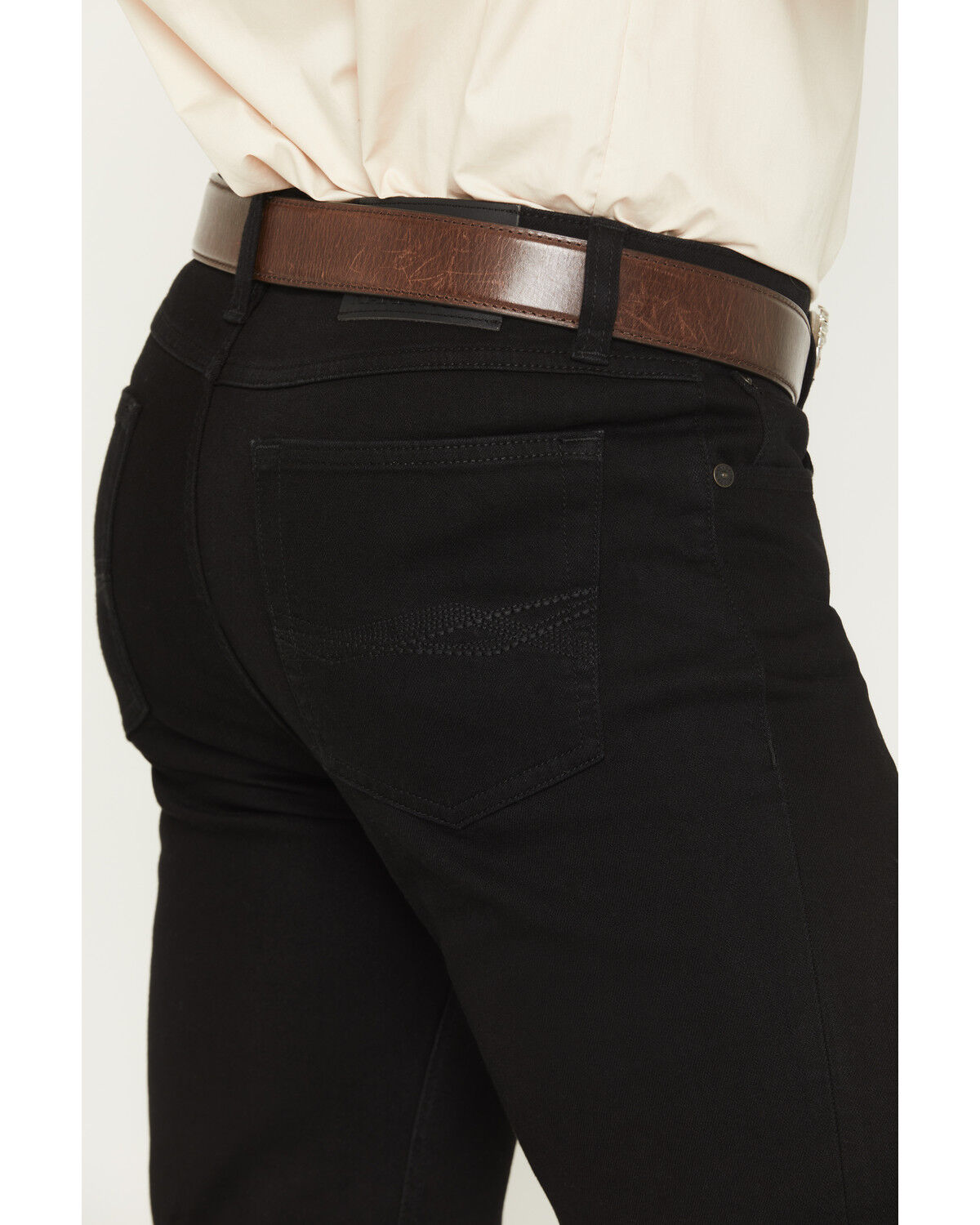 Image #4 - RANK 45® Men's Midnight Wash Brock Relaxed Bootcut Performance Stretch Denim Jeans, Black, hi-res