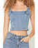 Image #3 - Idyllwind Women's Arrowhead Denim Buckle Bustier, Medium Wash, hi-res