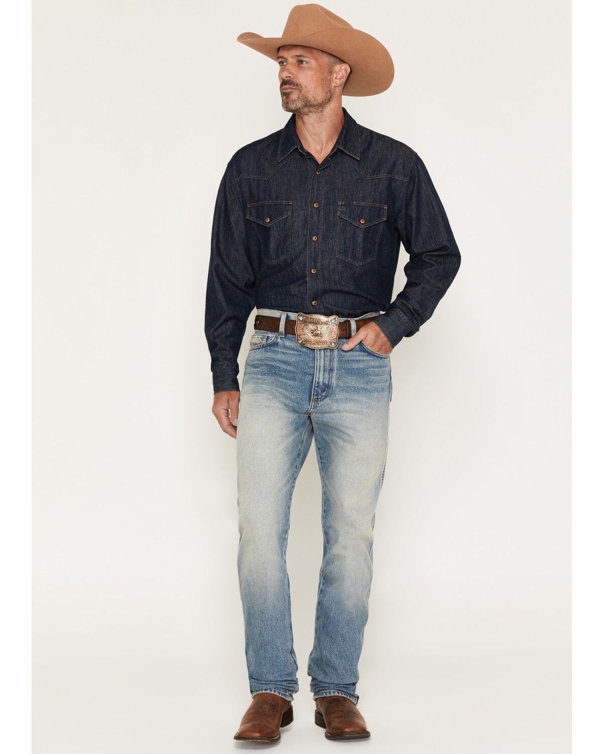 Zach Top X Kimes Ranch Men's Light Wash Mid Rise Bootcut Rigid Denim Jeans, Light Wash, hi-res