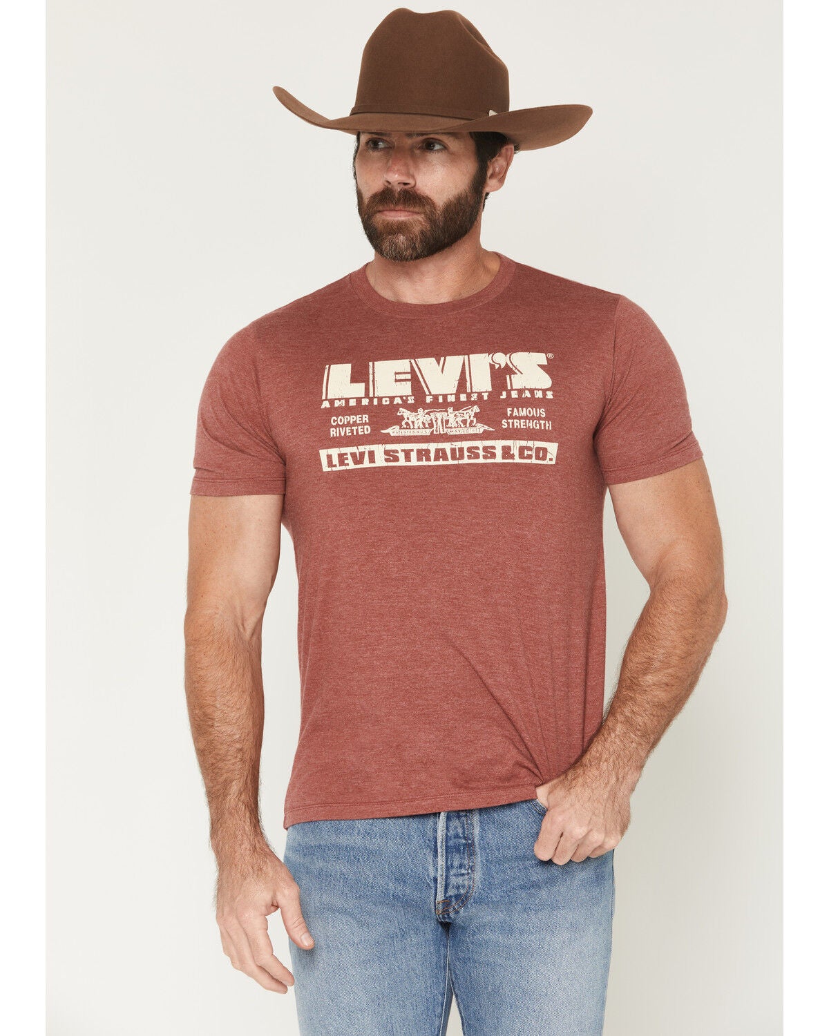 Levi's Men's Americas Finest Short Sleeve Graphic T-Shirt, Red, hi-res