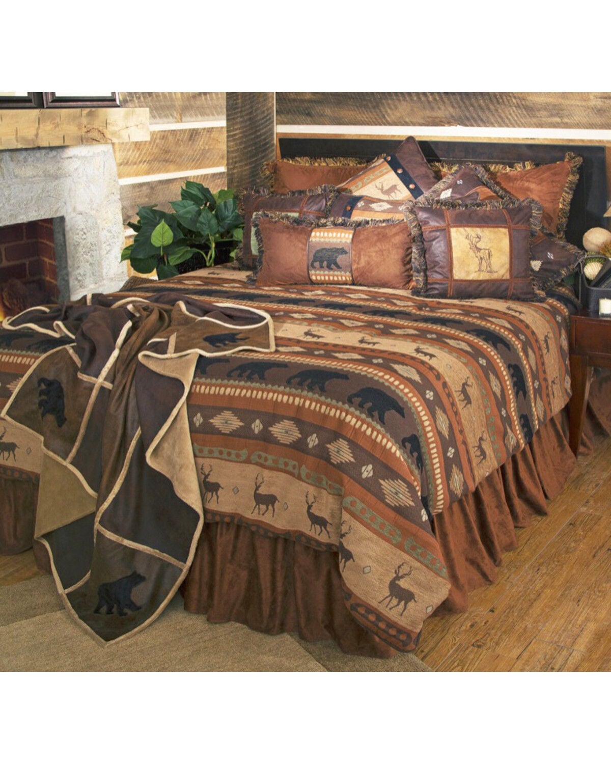 Carstens Autumn Trails King Bedding - 5 Piece Set, Rust Copper, hi-res