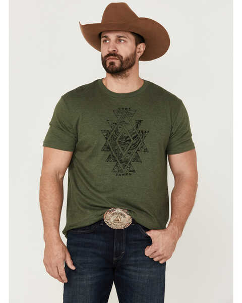 Cody James Men's Monument Valley Diamond Graphic Short Sleeve T-Shirt , Olive, hi-res