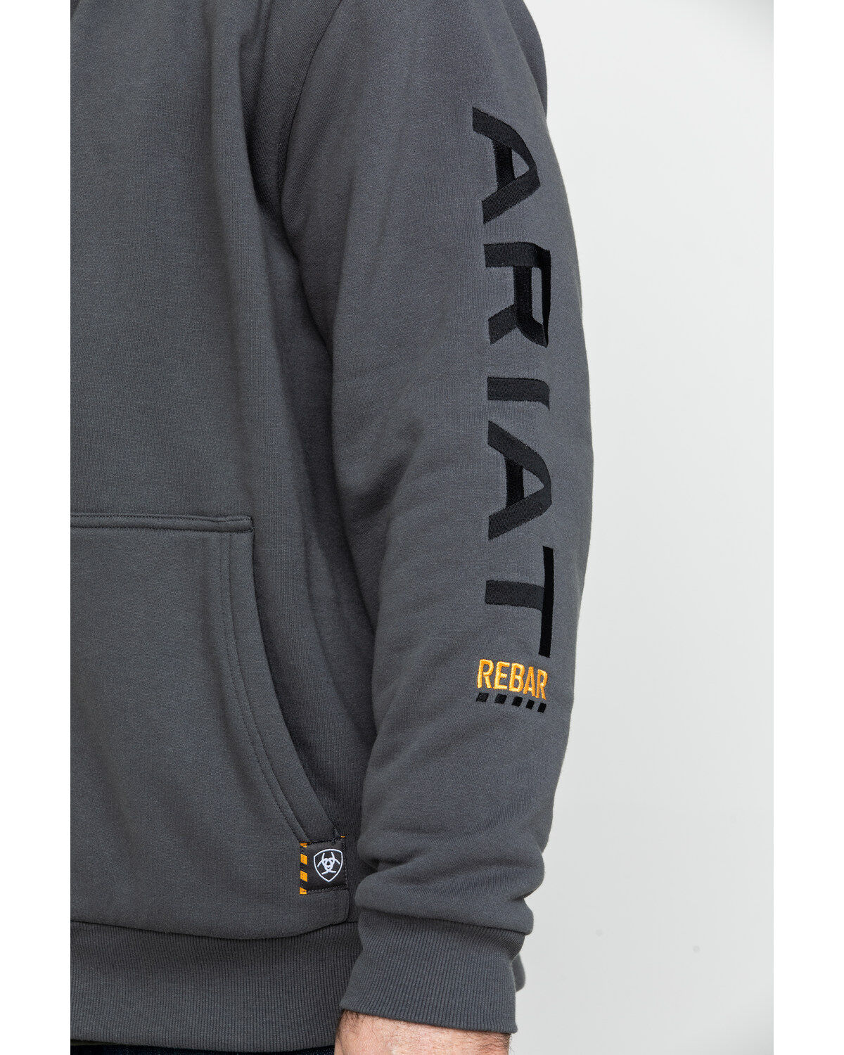 Image #4 - Ariat Men's Rebar All-Weather Full Zip Work Hooded Sweatshirt, , hi-res