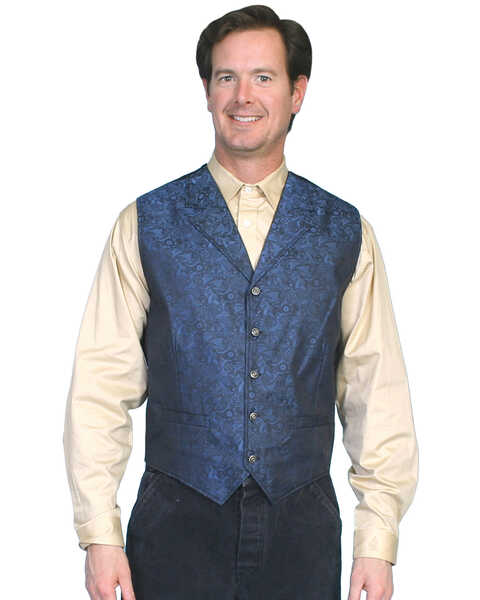 Rangewear by Scully Paisley Vest - Big & Tall, Blue, hi-res