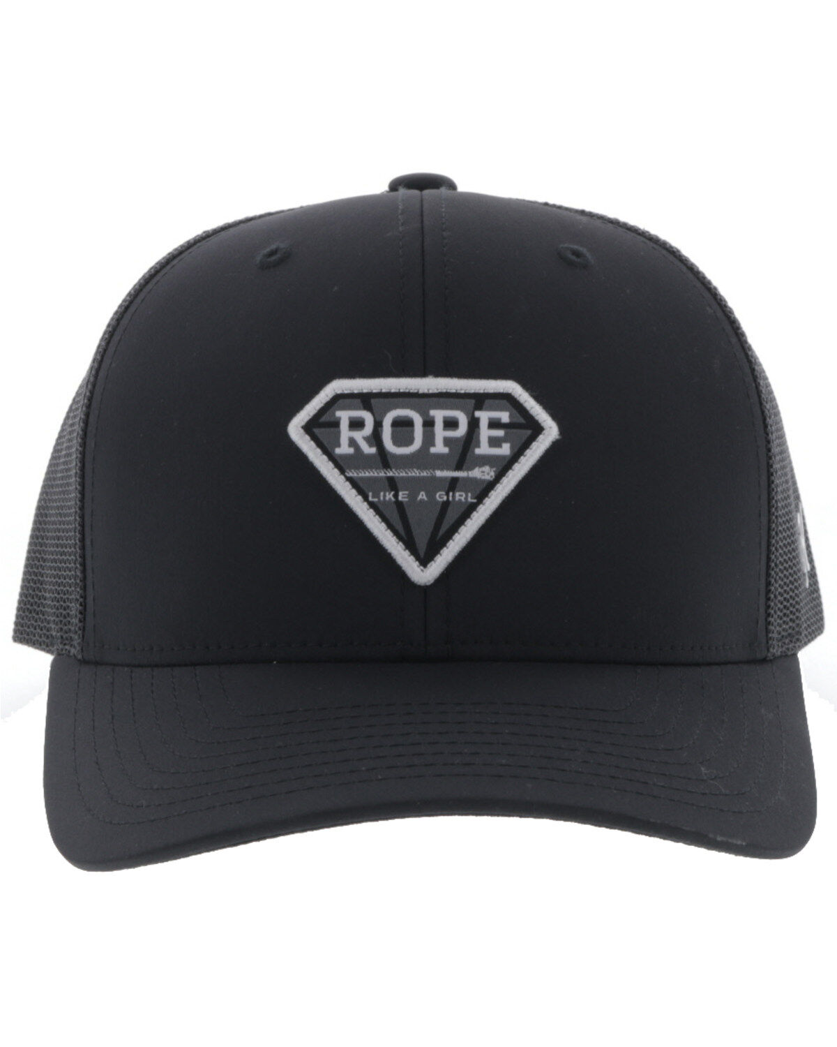 Image #3 - Hooey Women's Rope Like A Girl Diamond Patch Trucker Cap, Black, hi-res