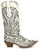 Corral Women's White Turquoise Glitter Chameleon Sun Boots - Snip Toe , , hi-res
