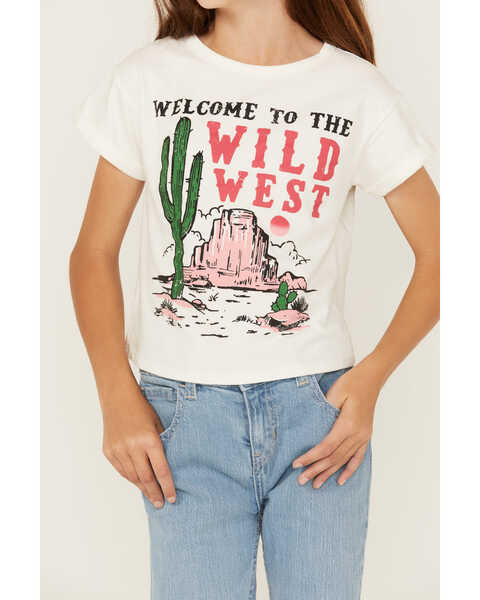 Image #3 - Saints & Hearts Girls' Wild West Desert Short Sleeve Graphic Tee, Ivory, hi-res