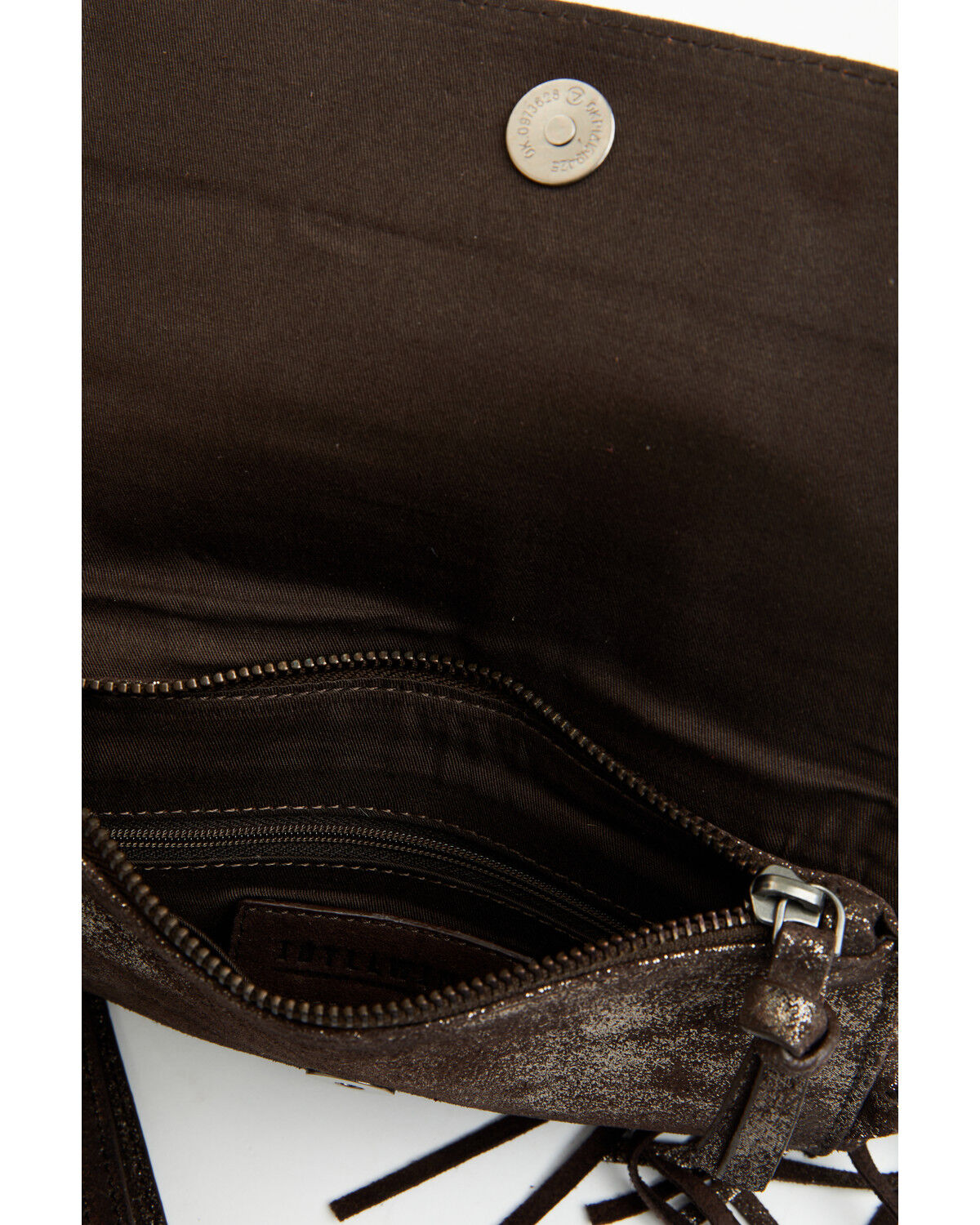 Image #3 - Idyllwind Women's Briley Oversized Metallic Fringe Clutch, Chocolate, hi-res