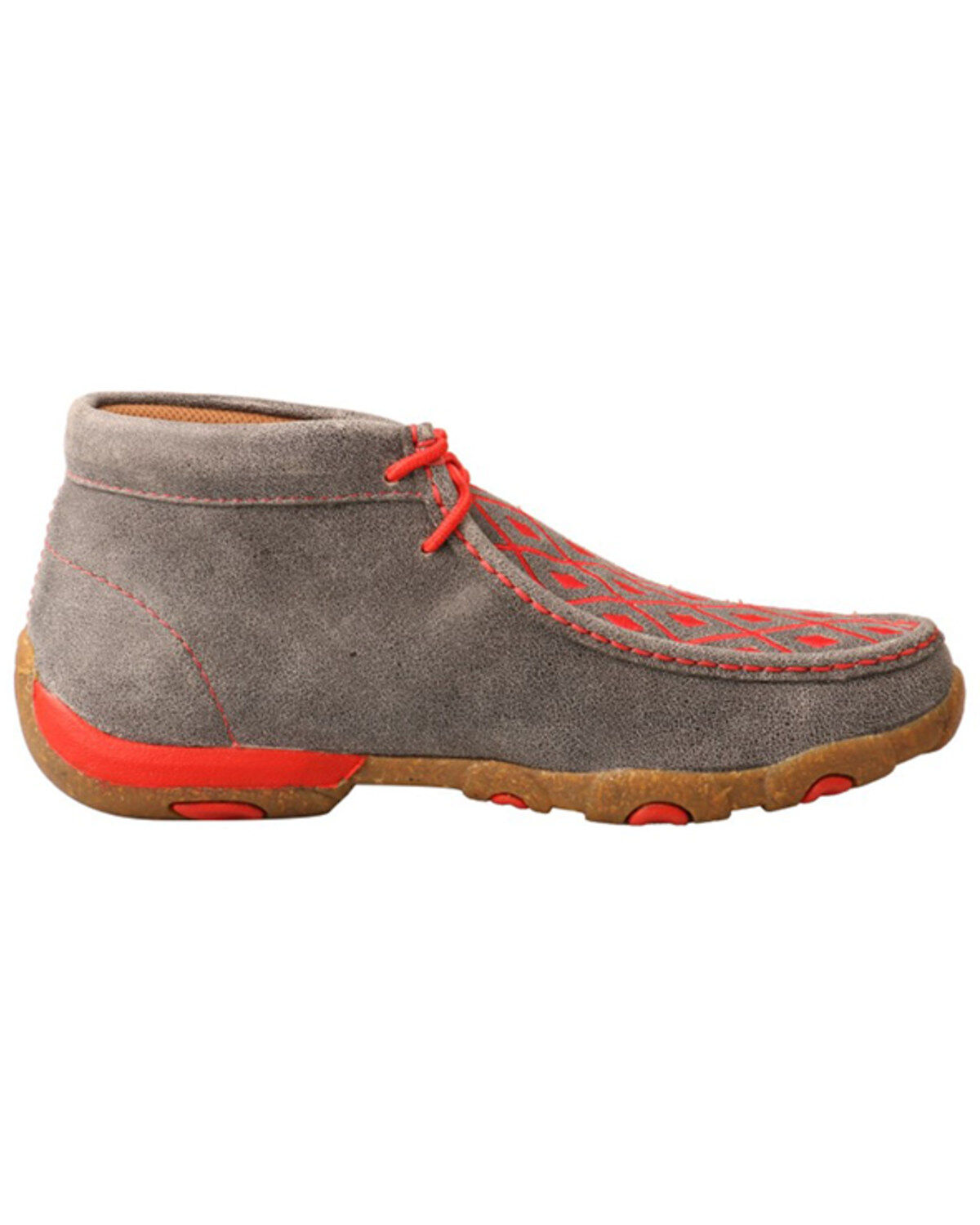 Image #2 - Twisted X Women's Diamond Embroidered Chukka Driving Mocs, Grey, hi-res