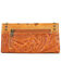 Image #2 - American West Women's Texas Rose Tooled Trifold Wallet, Tan, hi-res