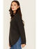 Image #2 - Cotton & Rye Women's Round Bottom Textured Sweater, Charcoal, hi-res