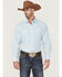 Resistol Men's Long Sleeve Button Down Western Shirt , Blue, hi-res