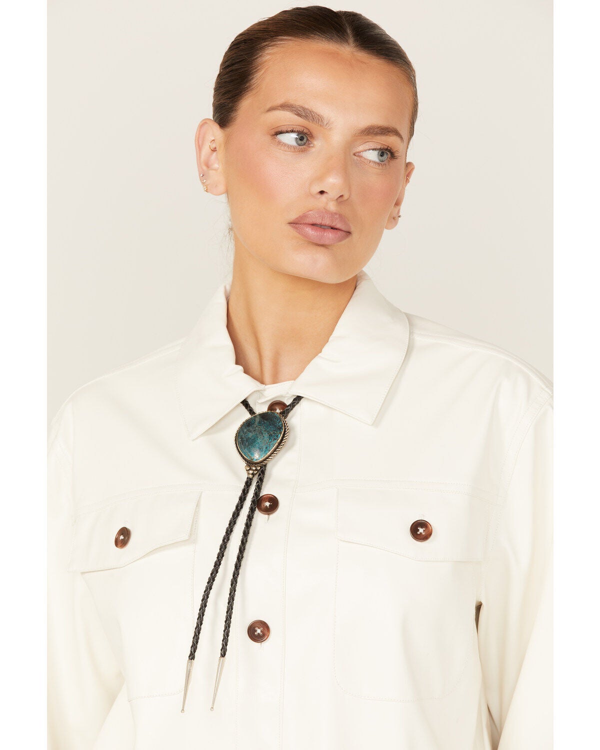 Paige Wallace Women's Freeform Nugget Bolo Necklace, Turquoise, hi-res