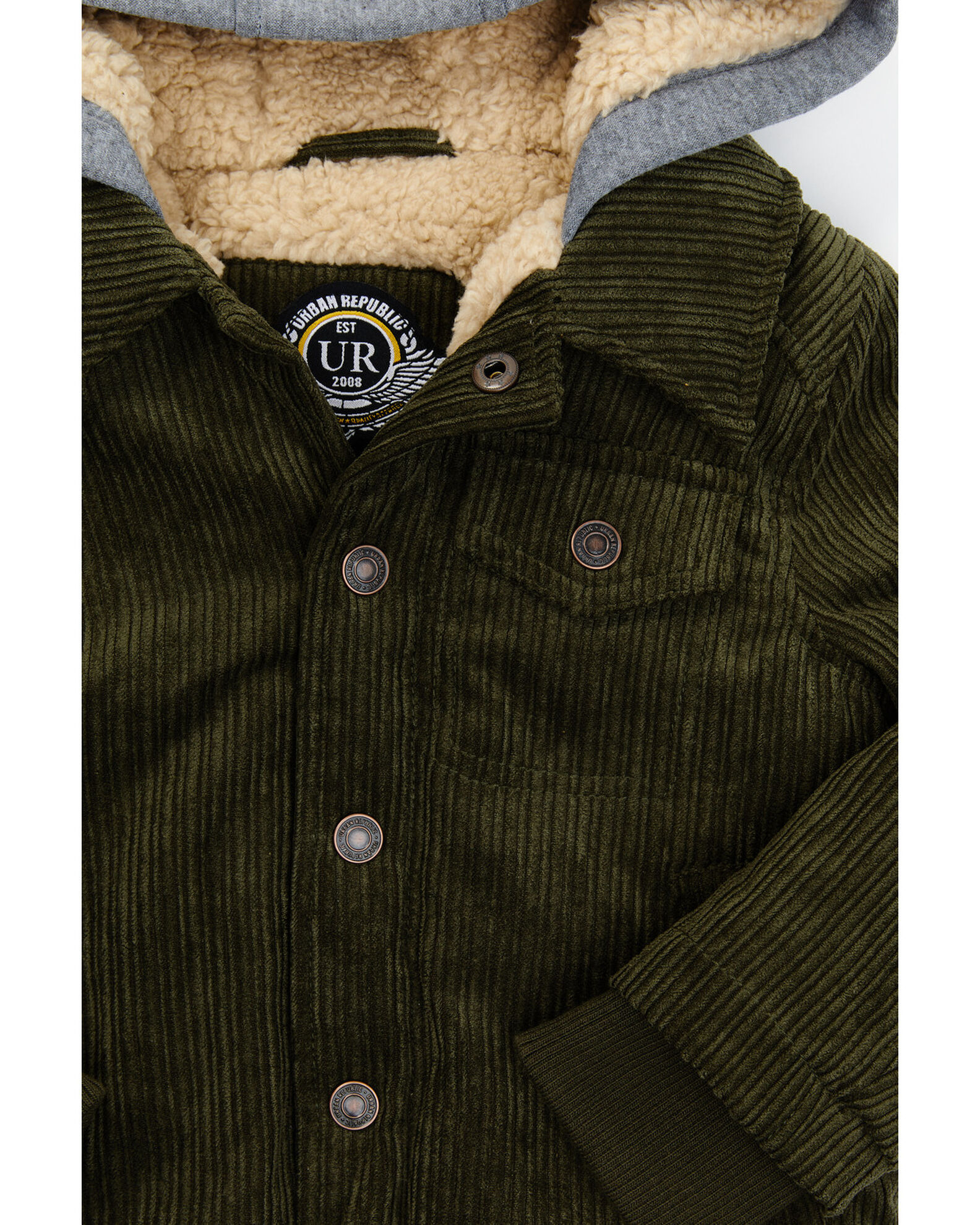 Product Name Urban Republic Toddler Boys' Corduroy Sherpa Lined Hooded