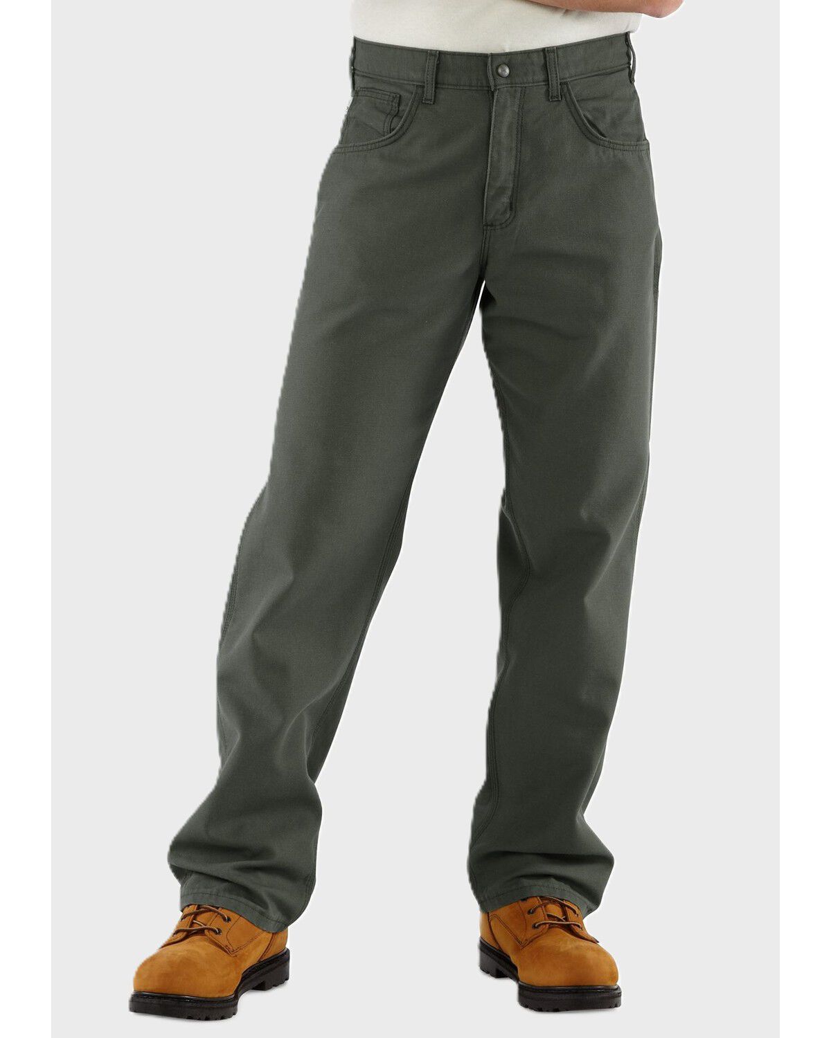 Carhartt Men's FR Midweight Canvas Loose Straight Utility Work Pants, Olive, hi-res