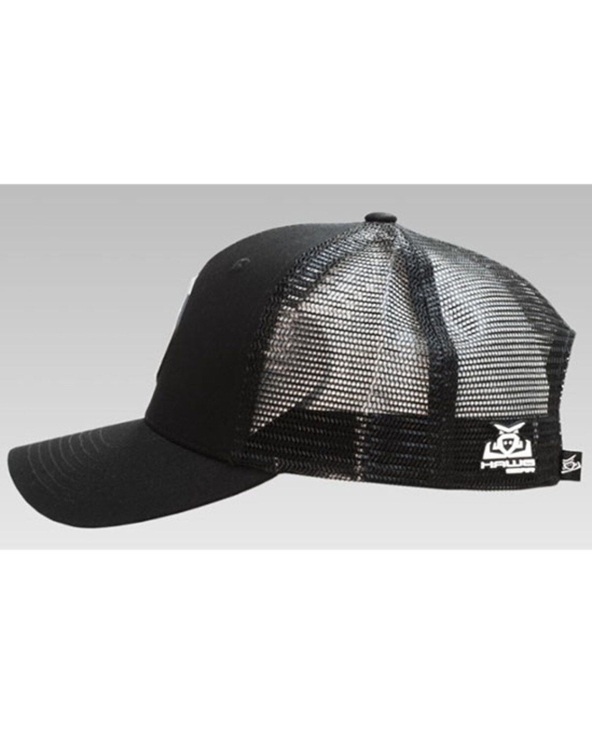 Image #3 - RopeSmart Men's Black Hawg Gear Rubber Logo Mesh-Back Trucker Cap, Black, hi-res
